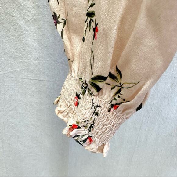 Intermix Chiara Printed Pink Floral Sweetheart Top 100% silk Size 8 - Picture 6 of 16